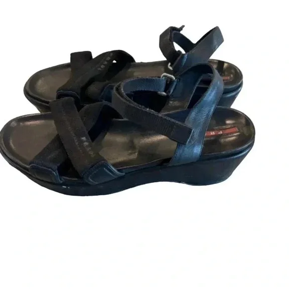 Prada Black Leather Sandals - Iconic Vintage Find - Picture 3 of 5